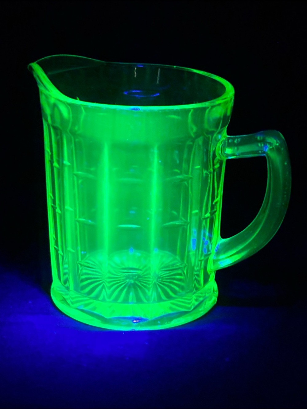 Vintage Hazel Atlas Glass Colonial Block Glowy Creamer Pitcher. See description.